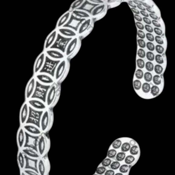 925 Sterling Silver Cuff Bracelet adjustable women and man - Picture 3 of 5